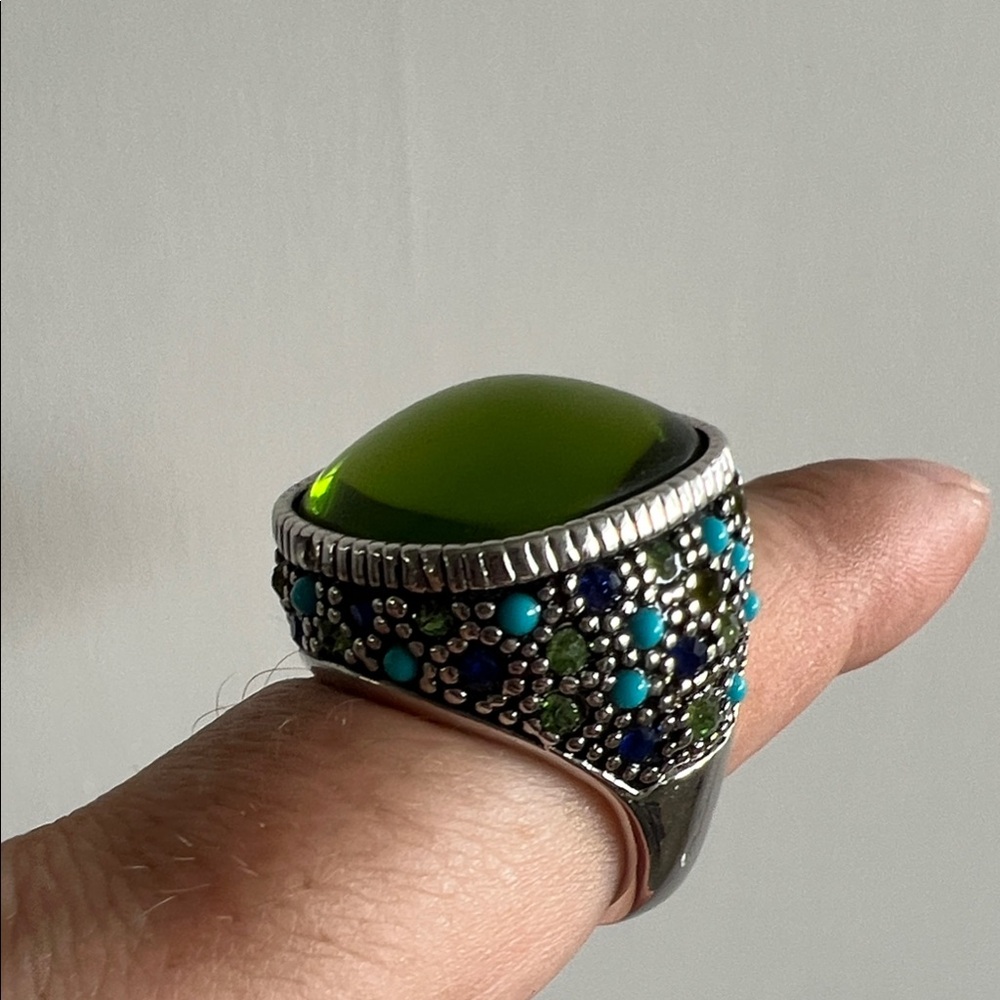 Lia Sophia ‘Confetti’ Green and Blue Statement Ring